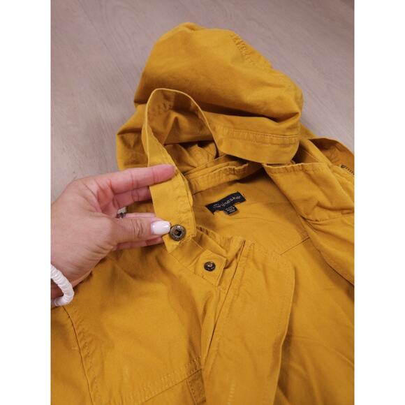 Shinestar XL Mustard Yellow Utility Cotton Jacket with Hoodie Full Zip - Picture 13 of 15